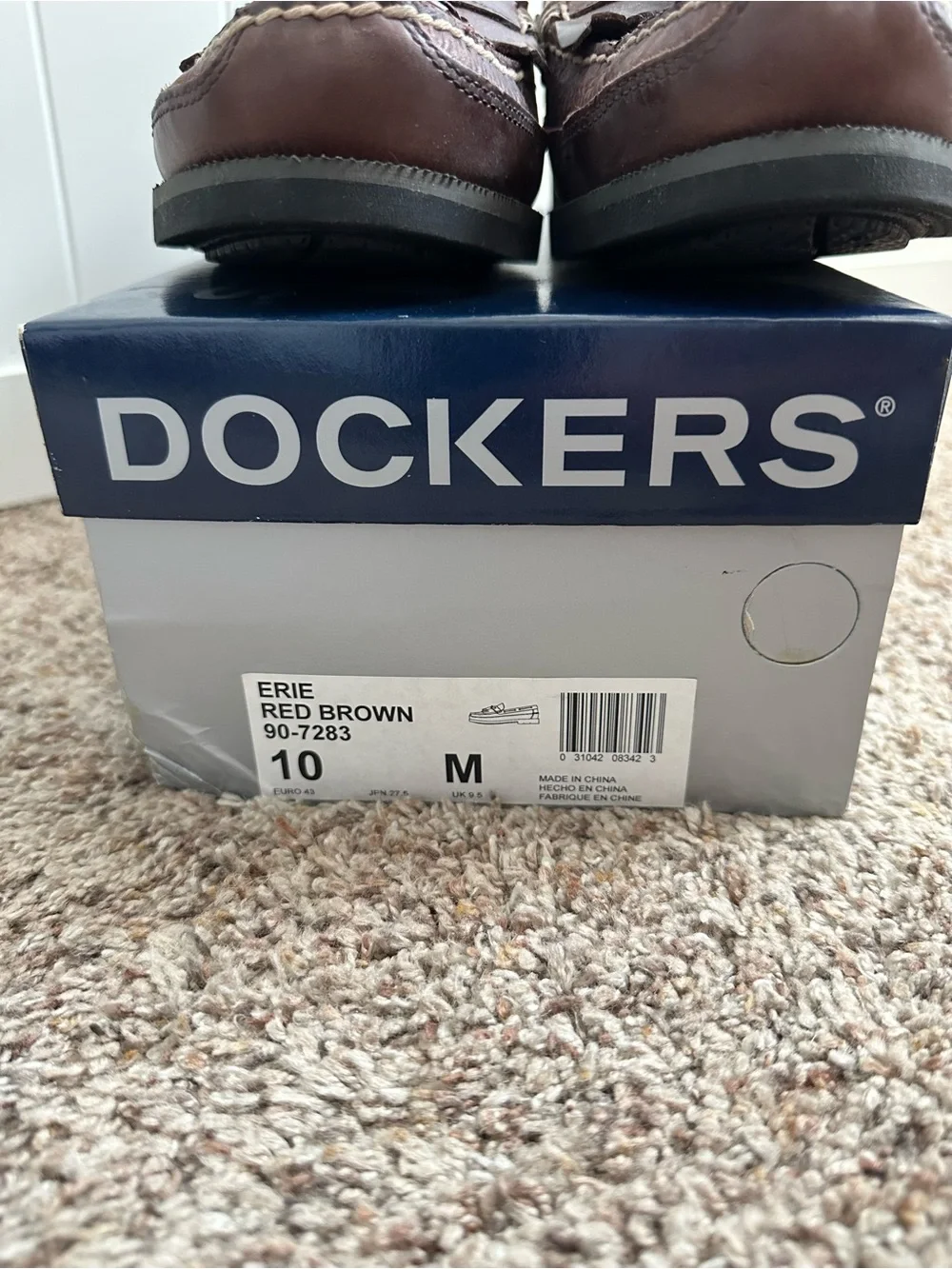 Dockers Erie Men’s Size 10 Red Brown Leather Tassel Kiltie Boat Shoes Loafers